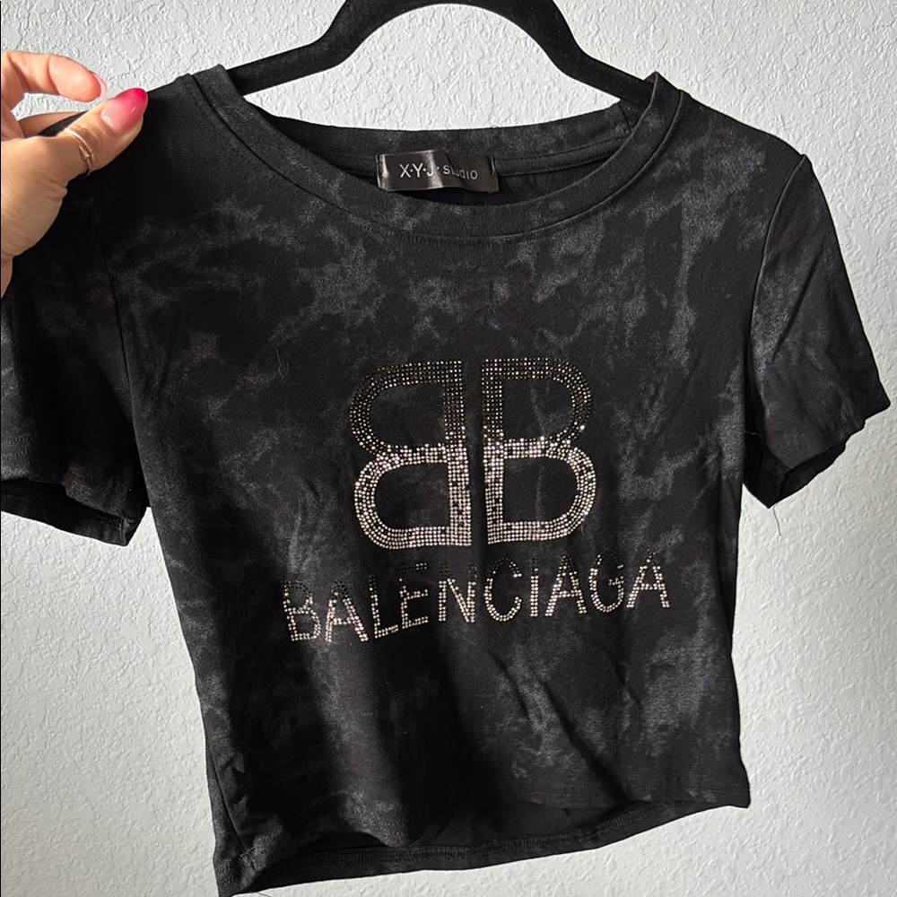 NAADAM Black Graphic Crop T-Shirt